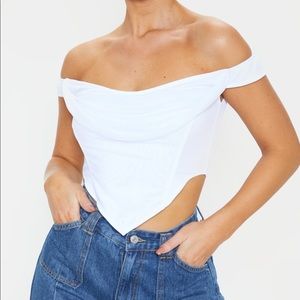 White mesh corset top